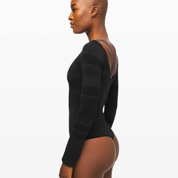 Lululemon Gleam and Glow Bodysuit Black Size 8 - Picture 2 of 10